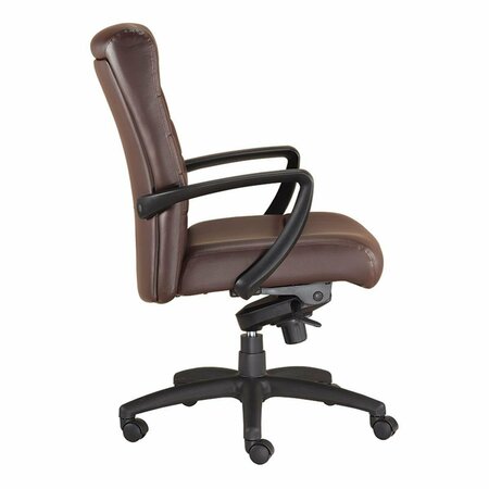 HOMEROOTS Brown Leather Chair - 25.8 x 29 x 42 in. 372376